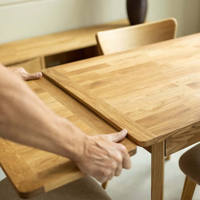 NordicStory Mesa de comedor pequena de madera maciza roble