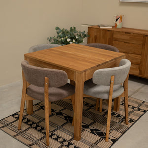 Pack de 2 o 4 Sillas de Comedor de Madera Maciza de Roble Claus, tapizado Gris o Marron | NordicStory