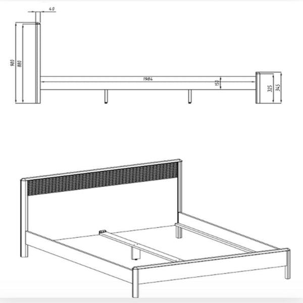 Cama matrimonio de madera maciza roble Oxford | NordicStory