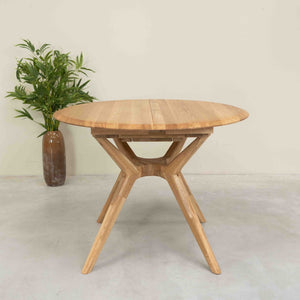 Mesa de comedor redonda y extensible de madera maciza roble Carmen | NordicStory
