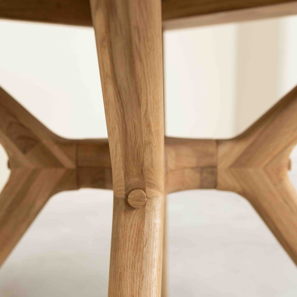 Mesa de comedor redonda y extensible de madera maciza roble Carmen | NordicStory