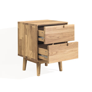 Mesita de noche de madera maciza de roble Escandi | NordicStory