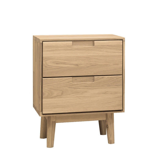Mesita de noche de madera maciza de roble Escandi | NordicStory