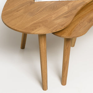 Mesa de centro apilables de madera maciza de roble Escandi | NordicStory