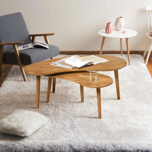 Mesa de centro apilables de madera maciza de roble Escandi | NordicStory