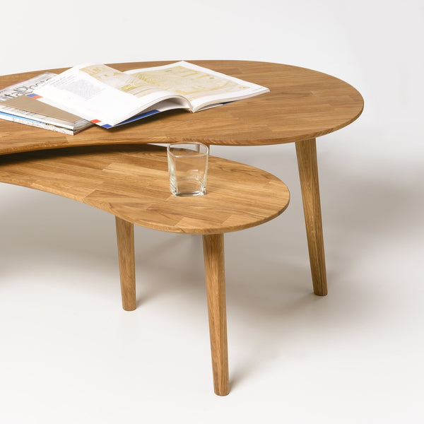 Mesa de centro apilables de madera maciza de roble Escandi | NordicStory