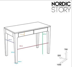 Mesa escritorio de madera maciza de roble Axel I | NordicStory