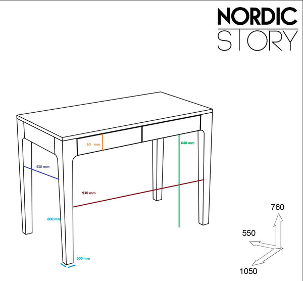 Mesa escritorio de madera maciza de roble Axel I | NordicStory
