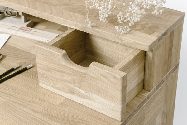 Mesa escritorio de madera maciza de roble Axel II | NordicStory