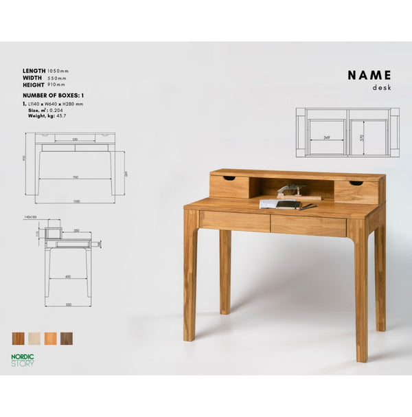 Mesa escritorio de madera maciza de roble Axel II | NordicStory