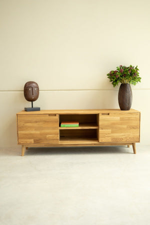 Mueble de TV de madera maciza de roble Escandi | NordicStory