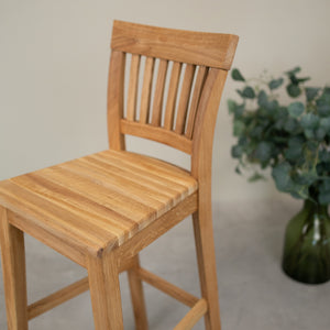 Taburete de bar de madera maciza de roble Provance | NordicStory