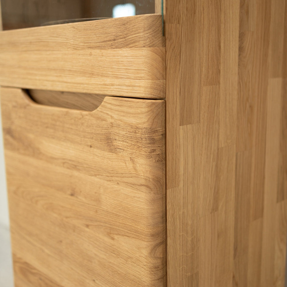 Armario Vitrina de madera maciza de roble Milan 1 | NordicStory