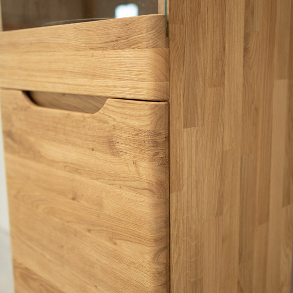 Armario Vitrina de madera maciza de roble Milan 1 | NordicStory