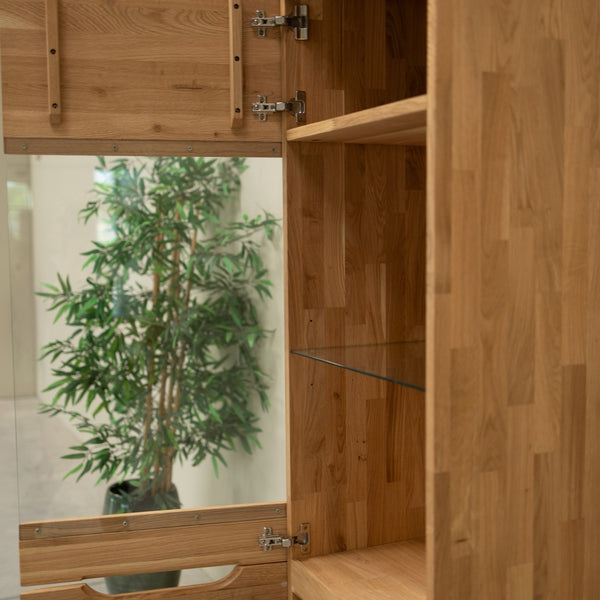 Armario Vitrina de madera maciza de roble Milan 1 | NordicStory