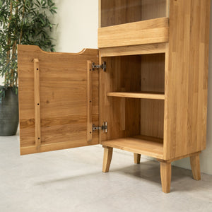 Armario Vitrina de madera maciza de roble Milan 1 | NordicStory