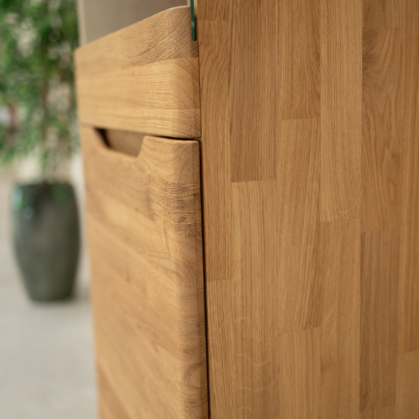 Armario Vitrina de madera maciza de roble Milan 1 | NordicStory