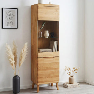 Armario Vitrina de madera maciza de roble Milan 1 | NordicStory