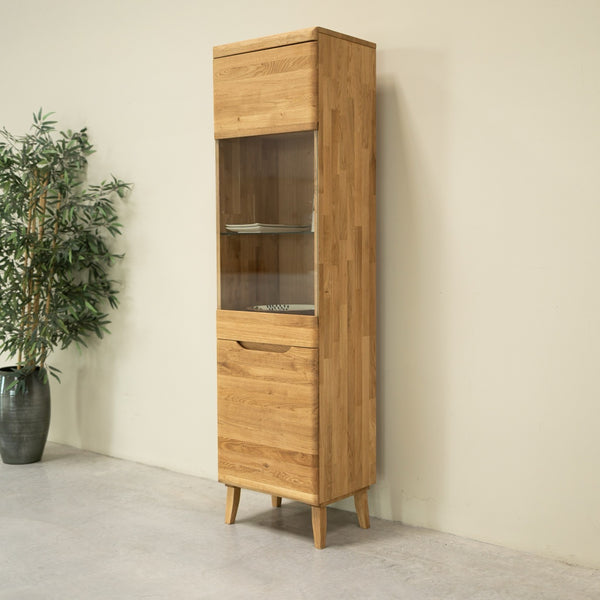 Armario Vitrina de madera maciza de roble Milan 1 | NordicStory