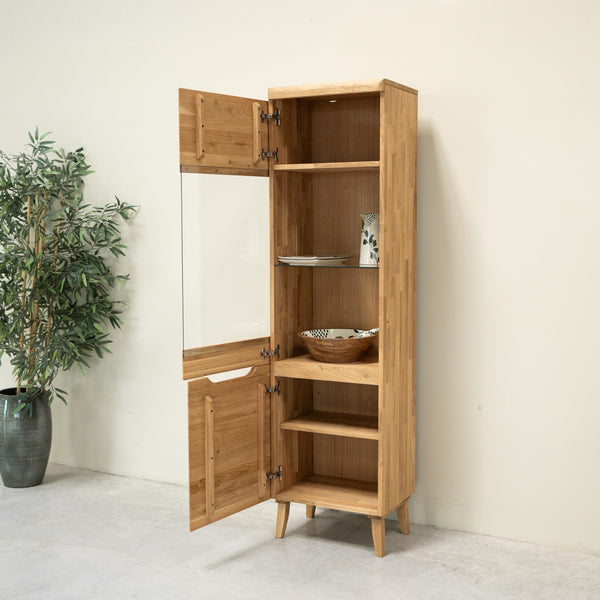 Armario Vitrina de madera maciza de roble Milan 1 | NordicStory