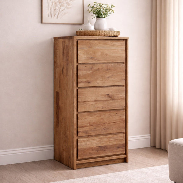 Cómoda alta de madera maciza de roble Oregon | NordicStory