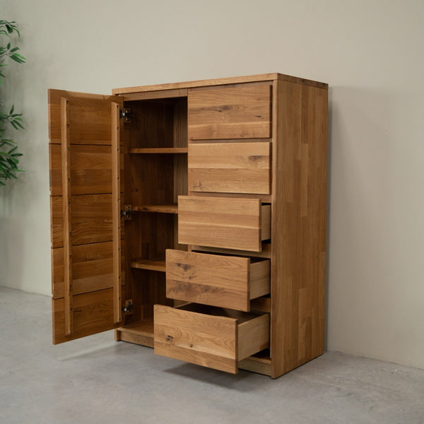 Aparador alto de madera maciza de roble Oregon 1.5 | NordicStory