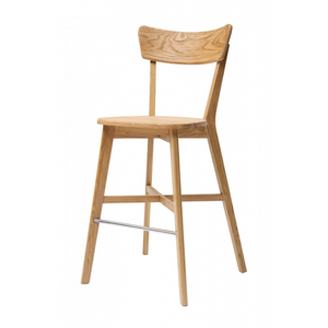 Taburete de bar con respaldo de madera maciza de roble Diana | NordicStory