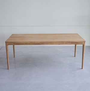 Mesa de comedor extensible de madera maciza de roble BERGAMO | NordicStory