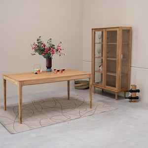 Mesa de comedor extensible de madera maciza de roble BERGAMO | NordicStory