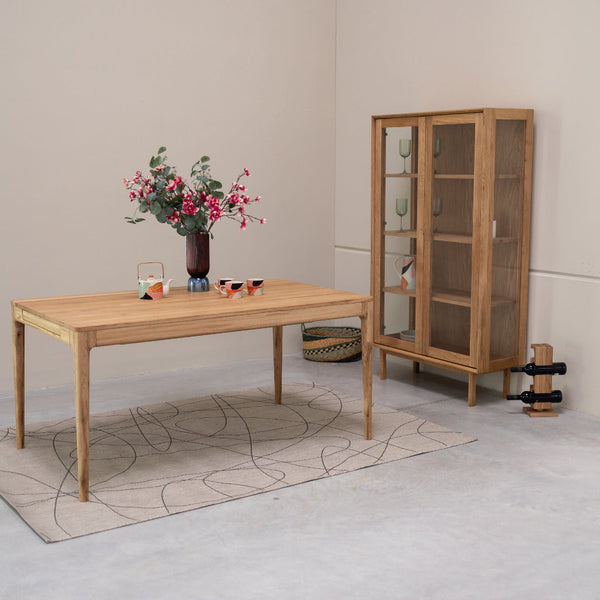 Mesa de comedor extensible de madera maciza de roble BERGAMO | NordicStory