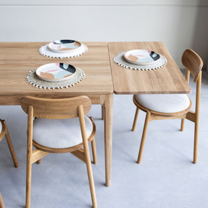 Mesa de comedor extensible de madera maciza de roble BERGAMO | NordicStory
