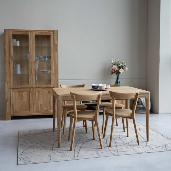 Mesa de comedor extensible de madera maciza de roble BERGAMO | NordicStory