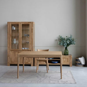 Mesa de comedor extensible de madera maciza de roble BERGAMO | NordicStory