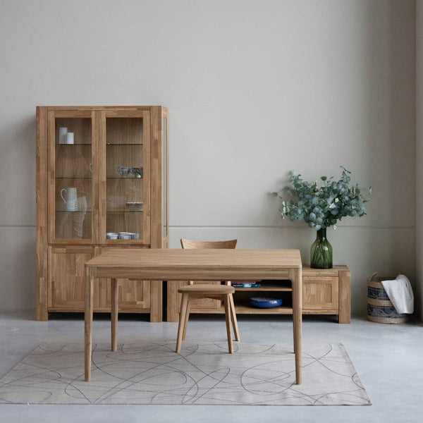 Mesa de comedor extensible de madera maciza de roble BERGAMO | NordicStory