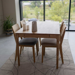 Mesa de comedor extensible de madera maciza de roble BERGAMO | NordicStory