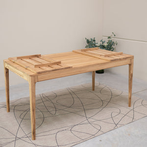 Mesa de comedor extensible de madera maciza de roble BERGAMO | NordicStory