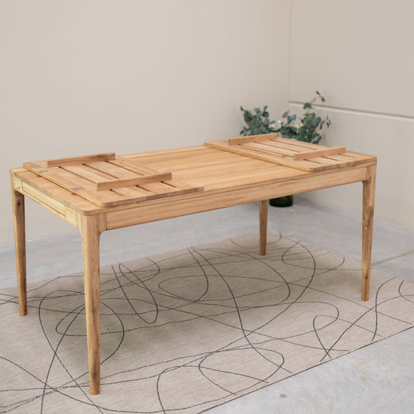 Mesa de comedor extensible de madera maciza de roble BERGAMO | NordicStory