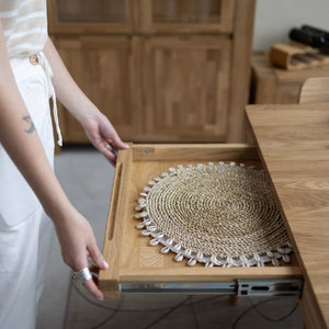 Mesa de comedor extensible de madera maciza de roble BERGAMO | NordicStory