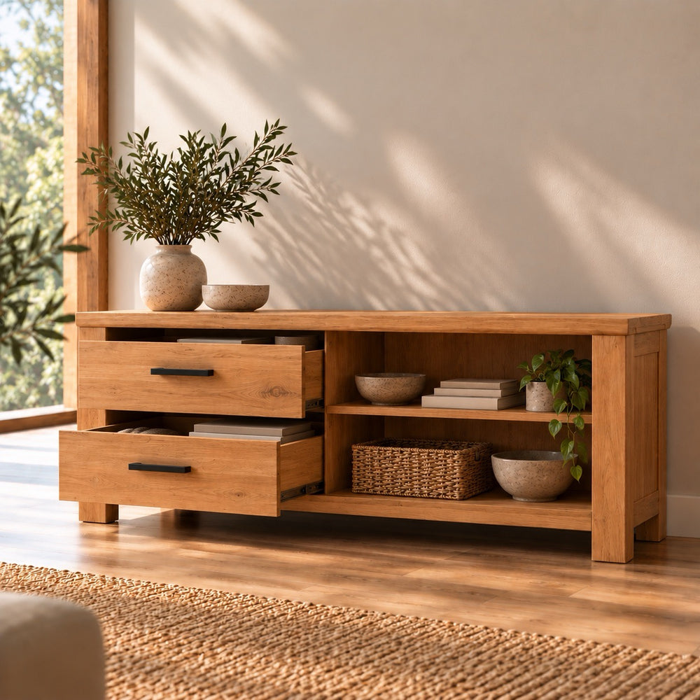Mueble de TV de madera maciza roble Aden 2 | NordicStory