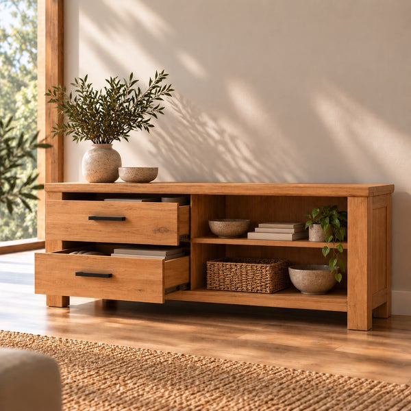Mueble de TV de madera maciza roble Aden 2 | NordicStory