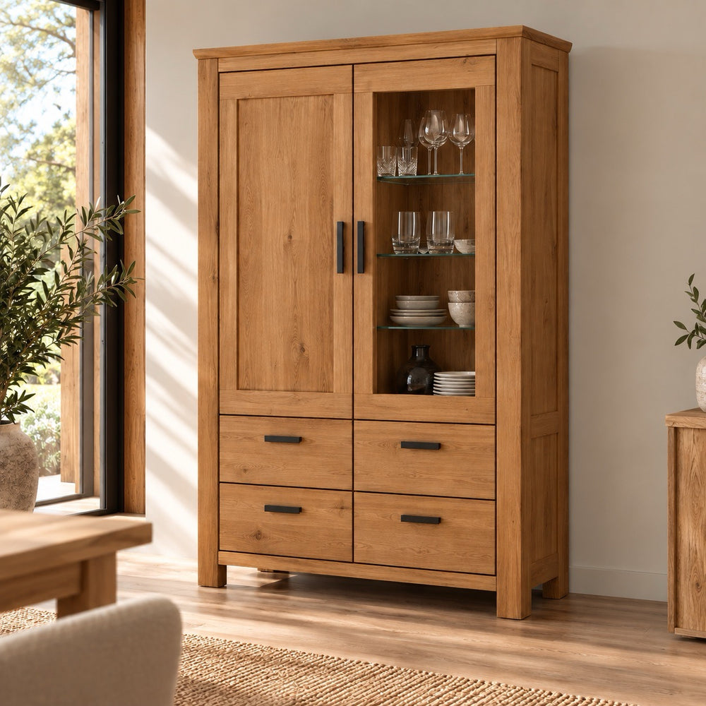 Vitrina de madera maciza roble Aden 3 | NordicStory