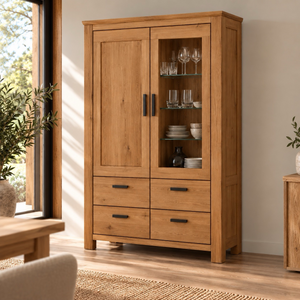 Vitrina de madera maciza roble Aden 3 | NordicStory