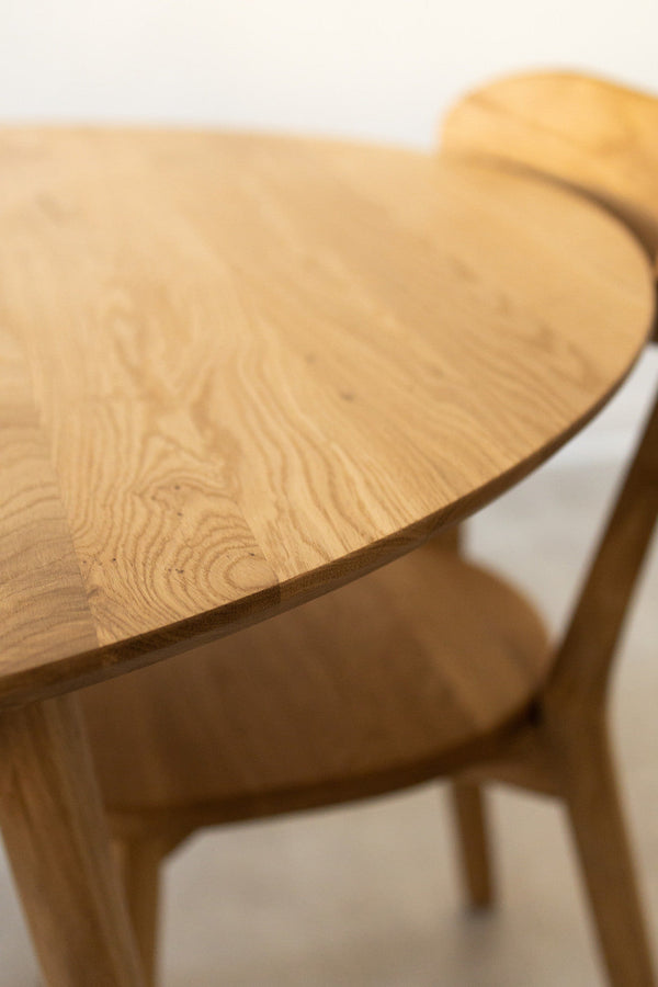 Mesa de comedor redonda y extensible de madera maciza de roble Escandi 3 | NordicStory