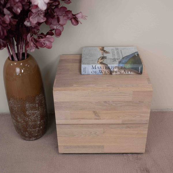 Mesita de noche de madera maciza de roble Denmark 2 | NordicStory
