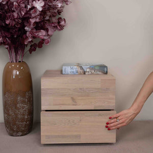 Mesita de noche de madera maciza de roble Denmark 2 | NordicStory