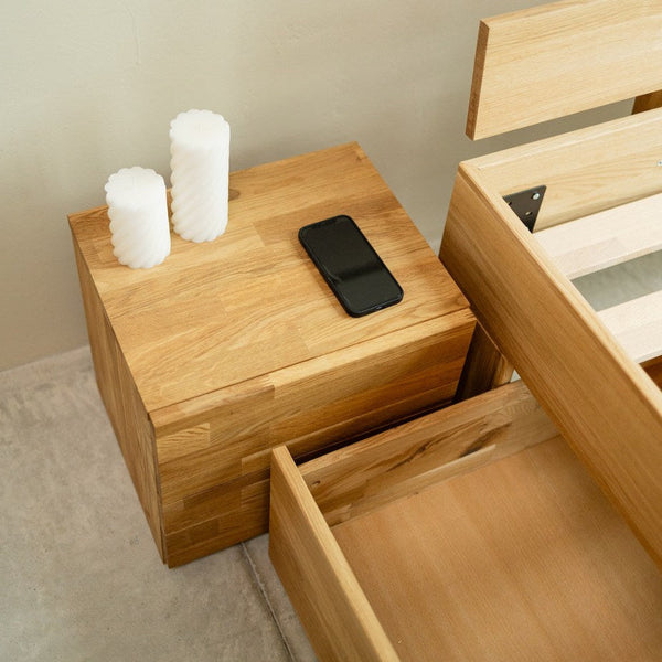 Mesita de noche de madera maciza de roble Denmark 2 | NordicStory