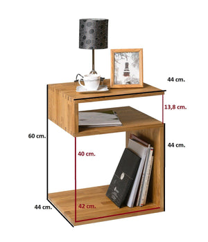 Mesa auxiliar de madera maciza de roble Sofi | NordicStory