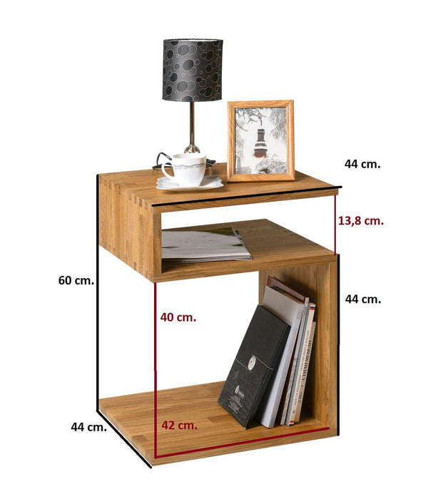 Mesa auxiliar de madera maciza de roble Sofi | NordicStory