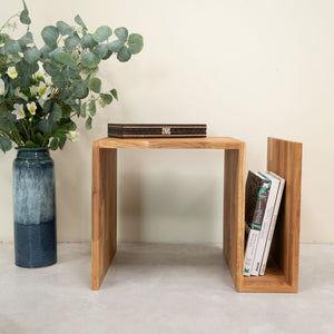 Mesa auxiliar de madera maciza de roble Sofi | NordicStory