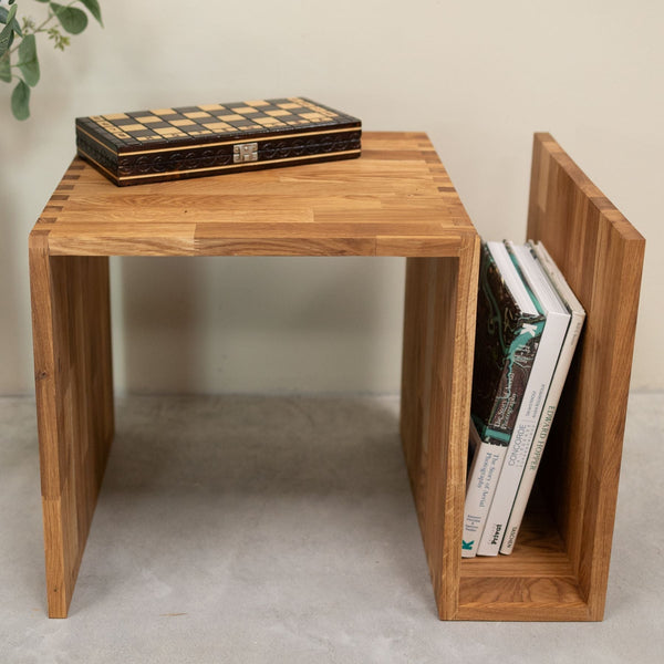 Mesa auxiliar de madera maciza de roble Sofi | NordicStory